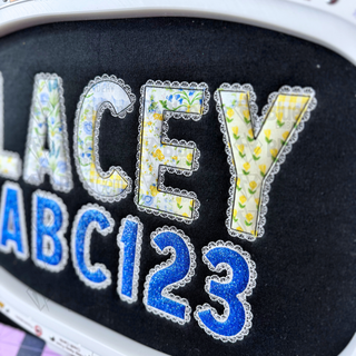 Lace Zigzag Applique Embroidery Font: Faux Lace BX Font, 7 Sizes, A-Z, 0-9 (BX Font Included)
