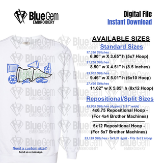 Game Day Soccer Pennant Flag Embroidery Design