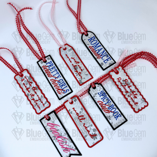 Set of 8 In-The-Hoop Bookmark Embroidery Design – Applique Bookmarks