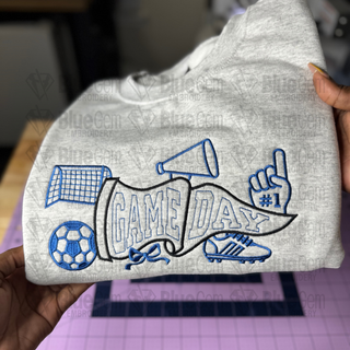 Game Day Soccer Pennant Flag Embroidery Design