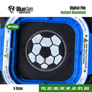 Lace Soccer Applique Embroidery Design