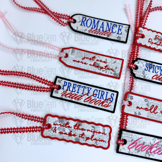 Set of 8 In-The-Hoop Bookmark Embroidery Design – Applique Bookmarks