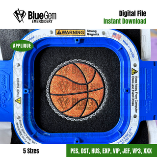 Lace Basketball Applique Embroidery Design