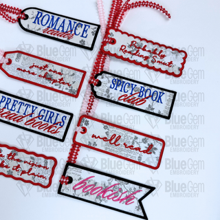 Set of 8 In-The-Hoop Bookmark Embroidery Design – Applique Bookmarks