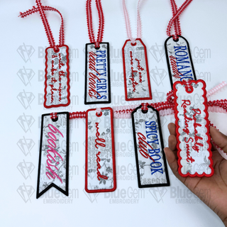 Set of 8 In-The-Hoop Bookmark Embroidery Design – Applique Bookmarks
