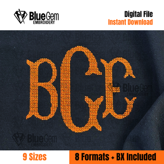 Brookfish Cross Stitch Embroidery Font - BX Format Included, 9 Sizes, Instant Download