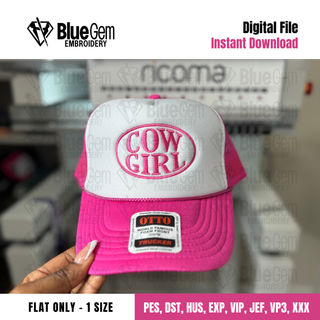 Cowgirl Hat Embroidery Design