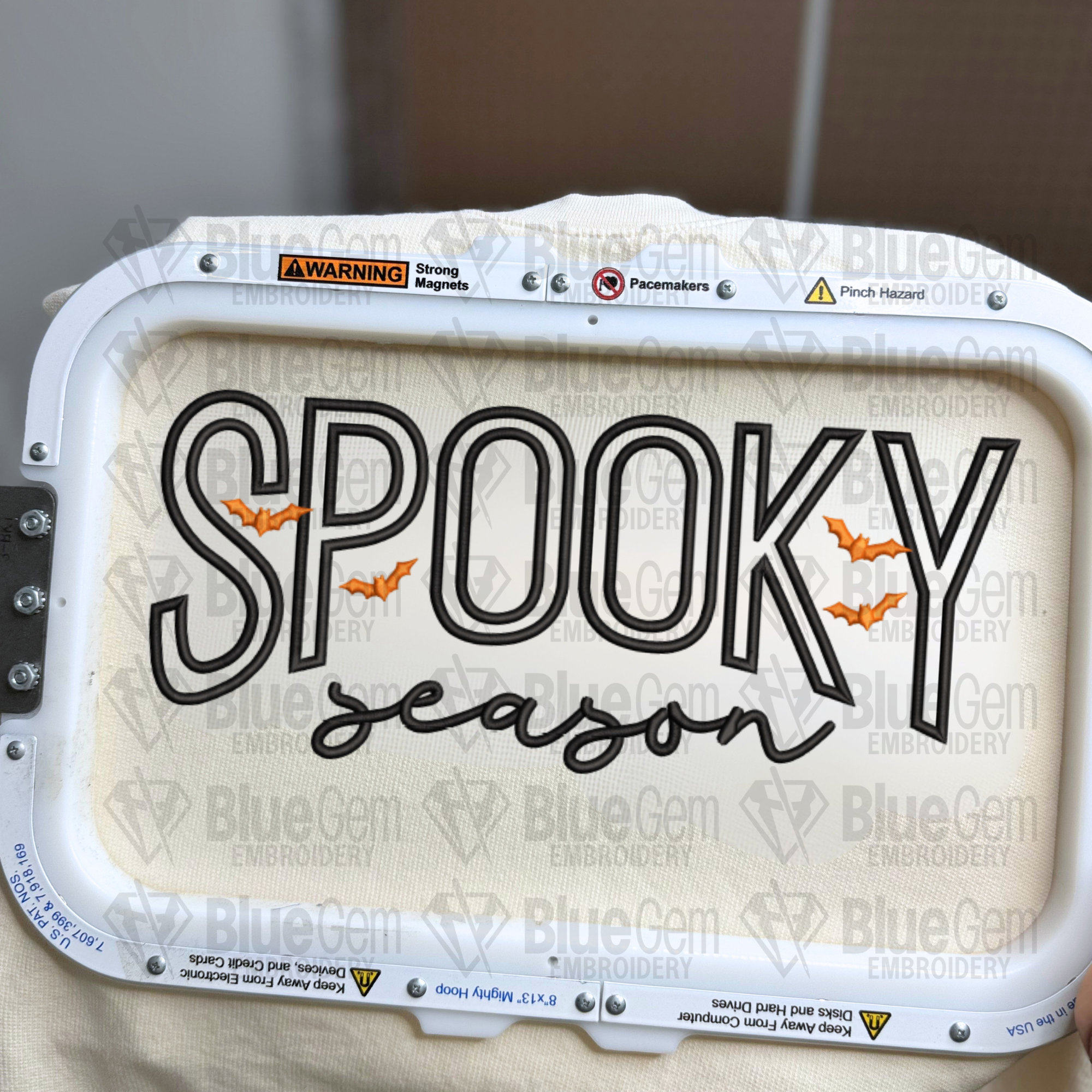 Spooky Season Embroidery Design: Halloween Embroidery Design, 5 Sizes, Split Sizes Included