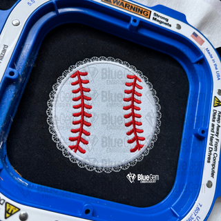 Lace Baseball Applique Embroidery Design