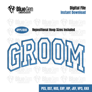 Groom Applique Embroidery Design