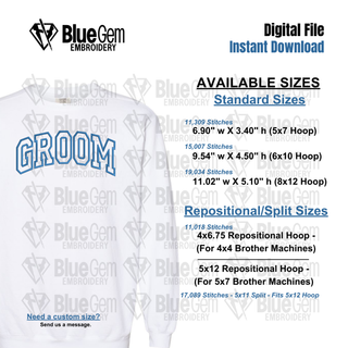 Groom Applique Embroidery Design