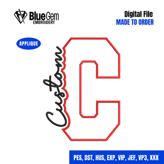 Custom Varsity Cutout with Blakely Script Font - One Size - One Format - Made to Order (3-4 BUSINESS DAYS TAT)
