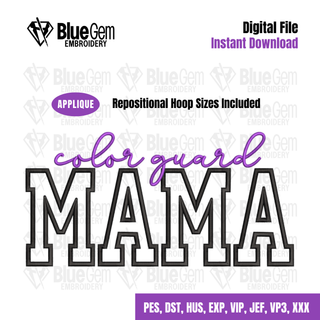 Color Guard Mama Applique Embroidery Design