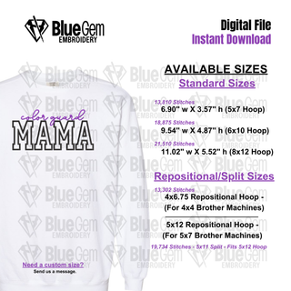 Color Guard Mama Applique Embroidery Design