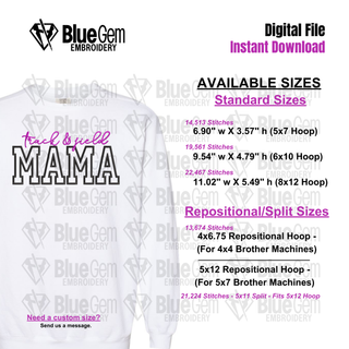 Track and Field Mama Applique Embroidery Design