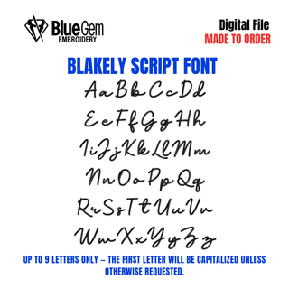 Custom Varsity Cutout with Blakely Script Font - One Size - One Format - Made to Order (3-4 BUSINESS DAYS TAT)