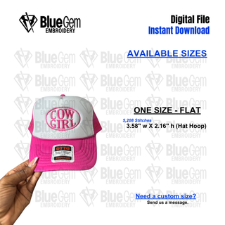 Cowgirl Hat Embroidery Design