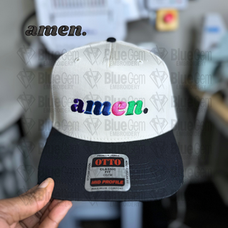 Amen Hat Embroidery Design