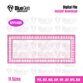 Rectangle Applique Embroidery Design – Double Layered Applique Rectangle, 8 Formats, 11 Sizes