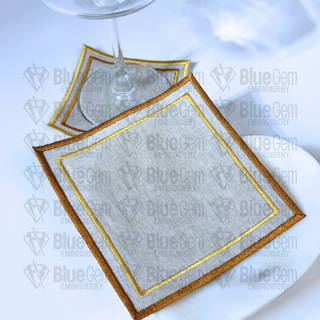 In-The-Hoop Cocktail Napkin Embroidery Design – Double Square Coaster (SVG Cut File Included)