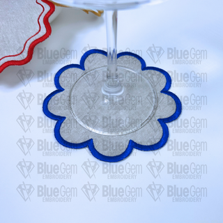 In-The-Hoop Cocktail Napkin Embroidery Design – Flower Coaster (SVG Cut File Included)