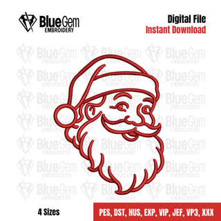 Vintage Santa Face Embroidery Design