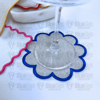 In-The-Hoop Cocktail Napkin Embroidery Design – Flower Coaster (SVG Cut File Included)