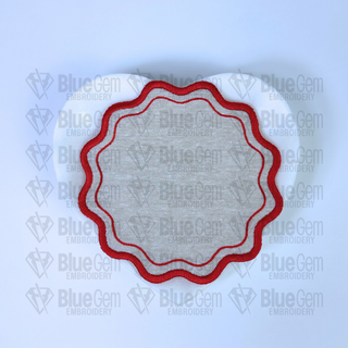 In-The-Hoop Cocktail Napkin Embroidery Design – Wavy Circle Coaster (SVG Cut File Included)