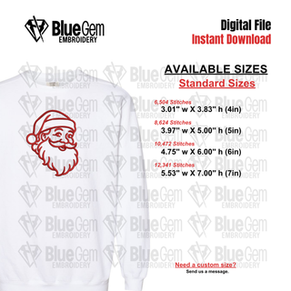 Vintage Santa Face Embroidery Design