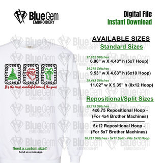 It's the most wonderful time of the year Embroidery Design