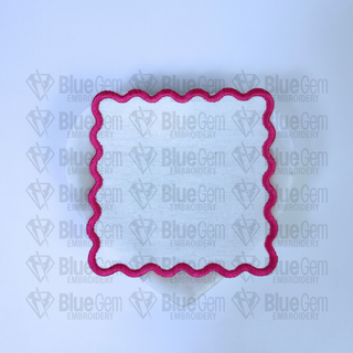 In-The-Hoop Cocktail Napkin Embroidery Design – Wavy Square Coaster (SVG Cut File Included)