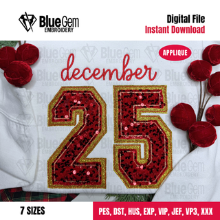 December 25 Applique Embroidery Design