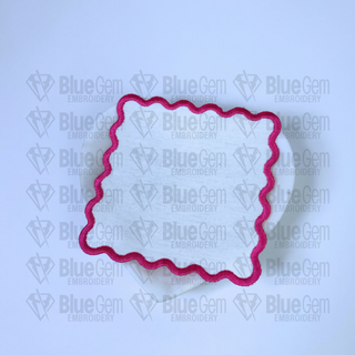 In-The-Hoop Cocktail Napkin Embroidery Design – Wavy Square Coaster (SVG Cut File Included)