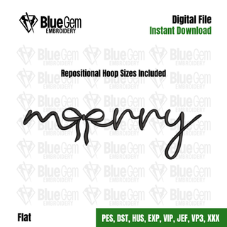 Merry Bow Embroidery Design