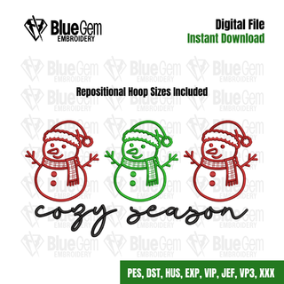 Cozy Season Snowman Embroidery Design