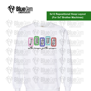 Jesus is the Reason for the Season Embroidery Design - Curly Frames