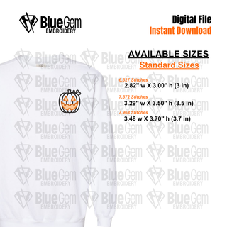 Halloween Pumpkin Embroidery Design: Pocket Embroidery Design, Fall Applique, 3 Sizes
