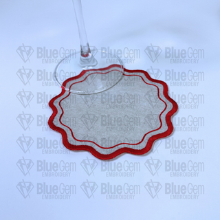 In-The-Hoop Cocktail Napkin Embroidery Design – Wavy Circle Coaster (SVG Cut File Included)