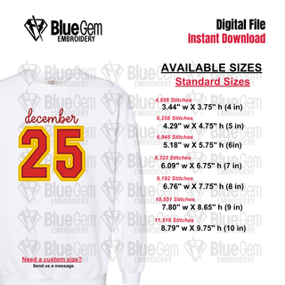 December 25 Applique Embroidery Design