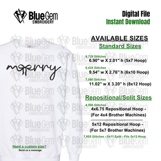 Merry Bow Embroidery Design