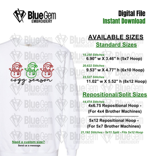 Cozy Season Snowman Embroidery Design