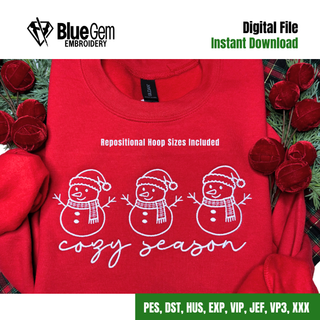 Cozy Season Snowman Embroidery Design