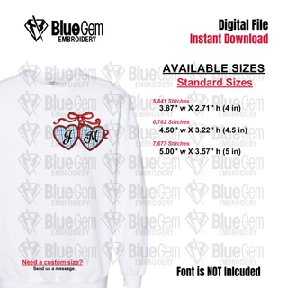 Heart Locket Applique Monogram Frame Embroidery Design