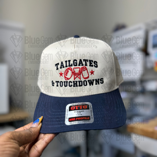 Tailgates and Touchdowns Hat Embroidery Design
