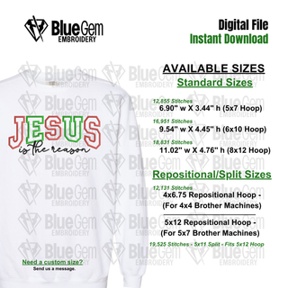 Jesus is the Reason Applique Embroidery Design