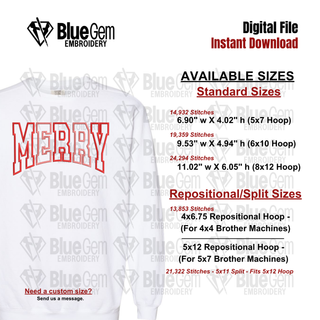 Merry Applique Embroidery Design - Arched