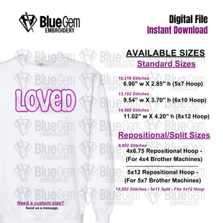 Loved Applique Embroidery Design - Groovy