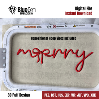 Merry 3D Puff Embroidery Design