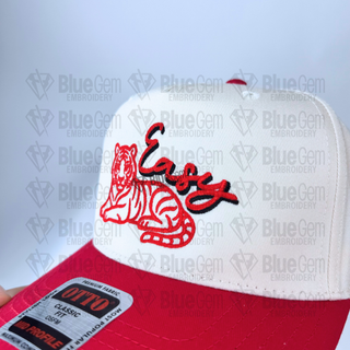 Easy Tiger Hat Embroidery Design - 4 Hat Sizes