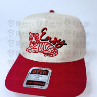 Easy Tiger Hat Embroidery Design - 4 Hat Sizes